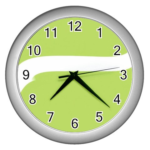 A Minimalist Pattern With Simple Lines And Shapes, Creating A Clean And Modern Aesthetic 02 Wall Clock (Silver) from ArtsNow.com Front