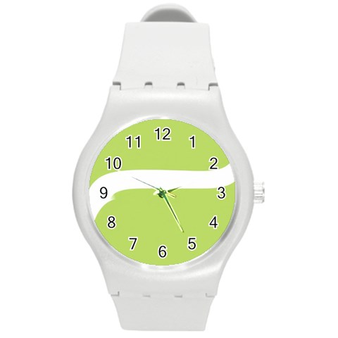 A Minimalist Pattern With Simple Lines And Shapes, Creating A Clean And Modern Aesthetic 02 Round Plastic Sport Watch (M) from ArtsNow.com Front