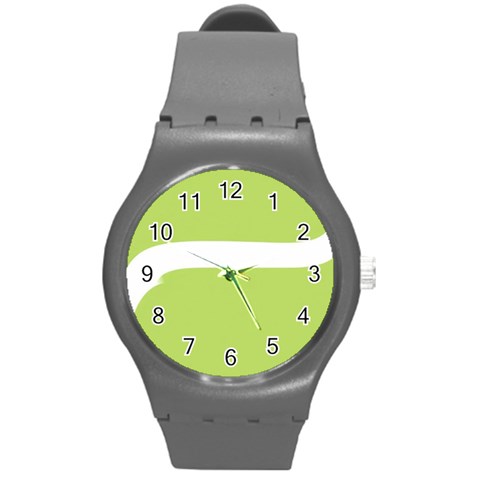 A Minimalist Pattern With Simple Lines And Shapes, Creating A Clean And Modern Aesthetic 02 Round Plastic Sport Watch (M) from ArtsNow.com Front