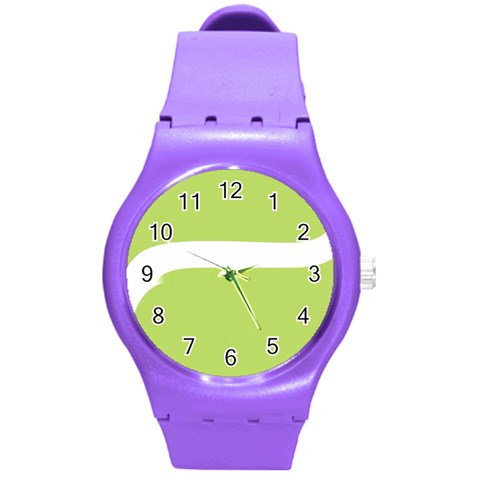 A Minimalist Pattern With Simple Lines And Shapes, Creating A Clean And Modern Aesthetic 02 Round Plastic Sport Watch (M) from ArtsNow.com Front