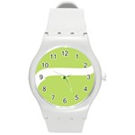 A Minimalist Pattern With Simple Lines And Shapes, Creating A Clean And Modern Aesthetic 02 Round Plastic Sport Watch (M)