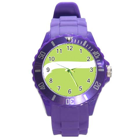 A Minimalist Pattern With Simple Lines And Shapes, Creating A Clean And Modern Aesthetic 02 Round Plastic Sport Watch (L) from ArtsNow.com Front