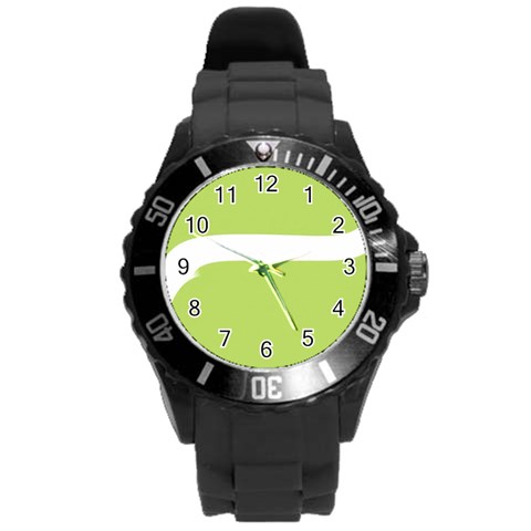 A Minimalist Pattern With Simple Lines And Shapes, Creating A Clean And Modern Aesthetic 02 Round Plastic Sport Watch (L) from ArtsNow.com Front