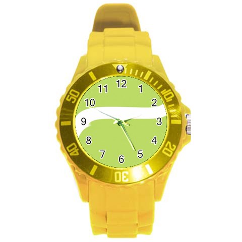 A Minimalist Pattern With Simple Lines And Shapes, Creating A Clean And Modern Aesthetic 02 Round Plastic Sport Watch (L) from ArtsNow.com Front