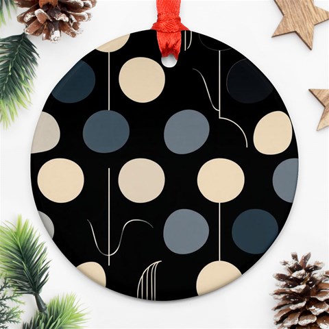 A Minimalist Pattern With Simple Lines And Shapes, Creating A Clean And Modern Aesthetic 03 Ornament (Round) from ArtsNow.com Front