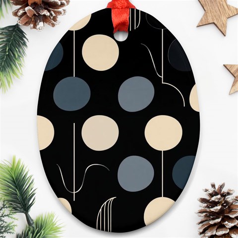 A Minimalist Pattern With Simple Lines And Shapes, Creating A Clean And Modern Aesthetic 03 Ornament (Oval) from ArtsNow.com Front