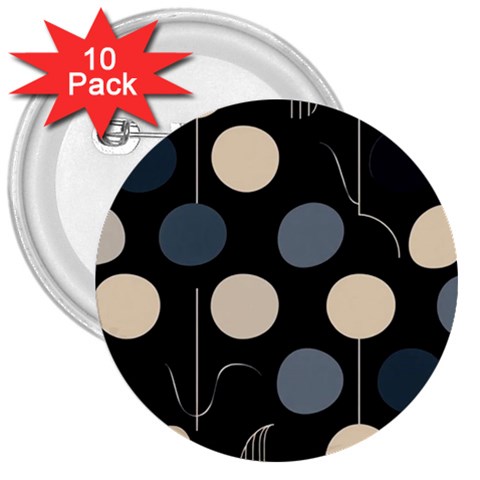 A Minimalist Pattern With Simple Lines And Shapes, Creating A Clean And Modern Aesthetic 03 3  Buttons (10 pack)  from ArtsNow.com Front