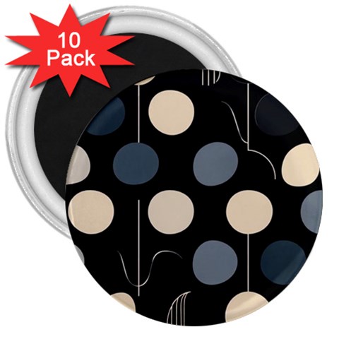 A Minimalist Pattern With Simple Lines And Shapes, Creating A Clean And Modern Aesthetic 03 3  Magnets (10 pack)  from ArtsNow.com Front