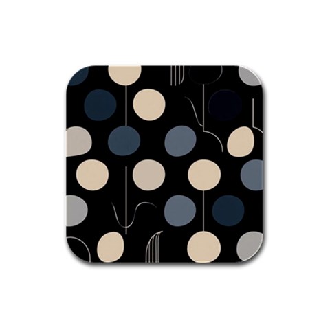 A Minimalist Pattern With Simple Lines And Shapes, Creating A Clean And Modern Aesthetic 03 Rubber Square Coaster (4 pack) from ArtsNow.com Front