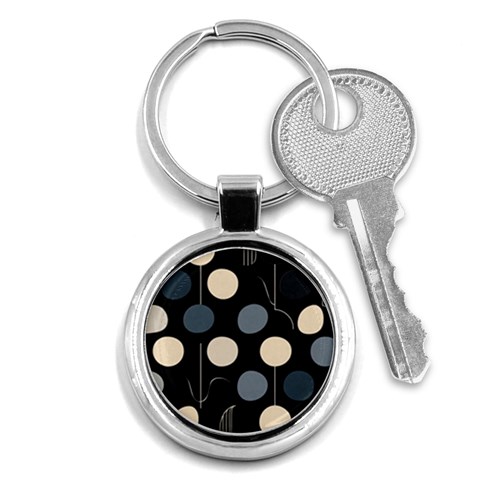 A Minimalist Pattern With Simple Lines And Shapes, Creating A Clean And Modern Aesthetic 03 Key Chain (Round) from ArtsNow.com Front