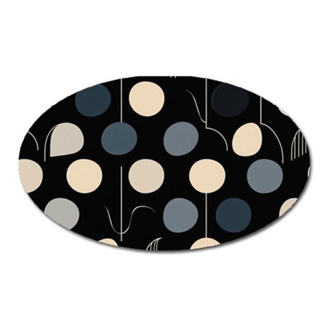 A Minimalist Pattern With Simple Lines And Shapes, Creating A Clean And Modern Aesthetic 03 Oval Magnet from ArtsNow.com Front