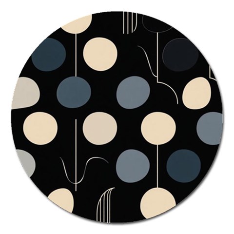 A Minimalist Pattern With Simple Lines And Shapes, Creating A Clean And Modern Aesthetic 03 Magnet 5  (Round) from ArtsNow.com Front