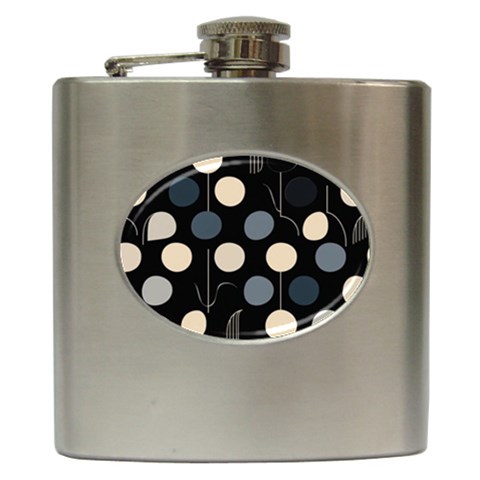 A Minimalist Pattern With Simple Lines And Shapes, Creating A Clean And Modern Aesthetic 03 Hip Flask (6 oz) from ArtsNow.com Front