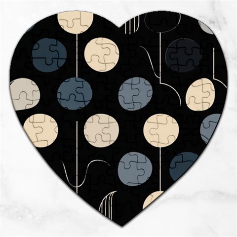 A Minimalist Pattern With Simple Lines And Shapes, Creating A Clean And Modern Aesthetic 03 Jigsaw Puzzle (Heart) from ArtsNow.com Front