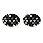 A Minimalist Pattern With Simple Lines And Shapes, Creating A Clean And Modern Aesthetic 03 Cufflinks (Oval)