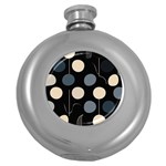 A Minimalist Pattern With Simple Lines And Shapes, Creating A Clean And Modern Aesthetic 03 Round Hip Flask (5 oz)