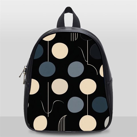 A Minimalist Pattern With Simple Lines And Shapes, Creating A Clean And Modern Aesthetic 03 School Bag (Small) from ArtsNow.com Front