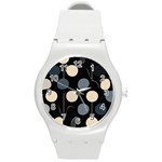 A Minimalist Pattern With Simple Lines And Shapes, Creating A Clean And Modern Aesthetic 03 Round Plastic Sport Watch (M)