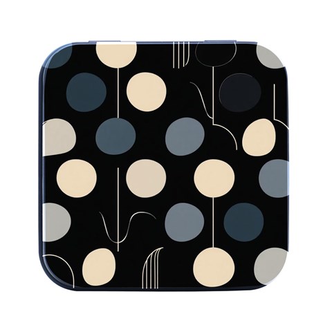 A Minimalist Pattern With Simple Lines And Shapes, Creating A Clean And Modern Aesthetic 03 Square Metal Box (Black) from ArtsNow.com Front