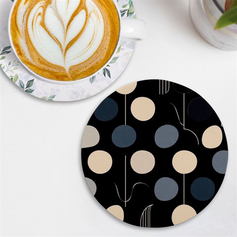 A Minimalist Pattern With Simple Lines And Shapes, Creating A Clean And Modern Aesthetic 03 UV Print Round Tile Coaster from ArtsNow.com Front