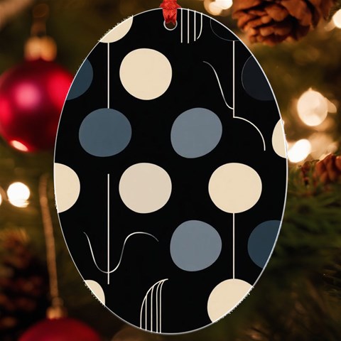 A Minimalist Pattern With Simple Lines And Shapes, Creating A Clean And Modern Aesthetic 03 UV Print Acrylic Ornament Oval from ArtsNow.com Front