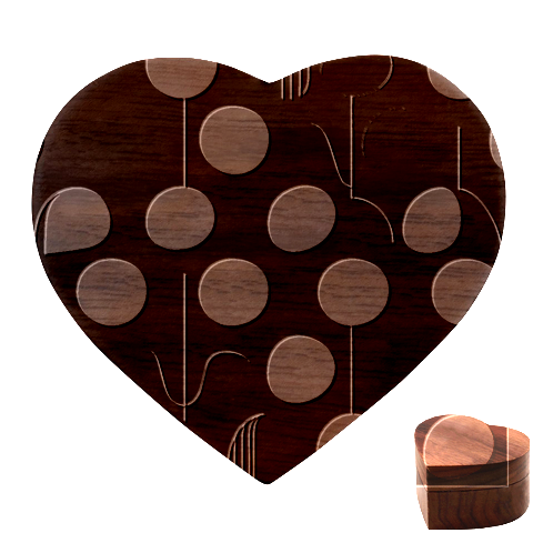 A Minimalist Pattern With Simple Lines And Shapes, Creating A Clean And Modern Aesthetic 03 Heart Wood Jewelry Box from ArtsNow.com Front