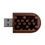 A Minimalist Pattern With Simple Lines And Shapes, Creating A Clean And Modern Aesthetic 03 Wood Oval USB Flash Drive