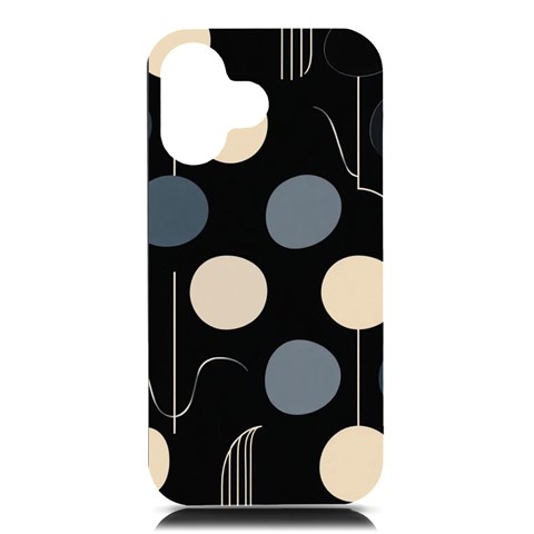 A Minimalist Pattern With Simple Lines And Shapes, Creating A Clean And Modern Aesthetic 03 iPhone 16 Black UV Print PC Hardshell Case from ArtsNow.com Front