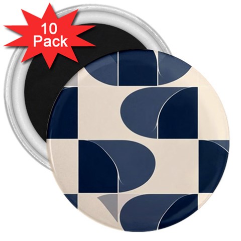 A Minimalist Pattern With Simple Lines And Shapes, Creating A Clean And Modern Aesthetic 04 3  Magnets (10 pack)  from ArtsNow.com Front