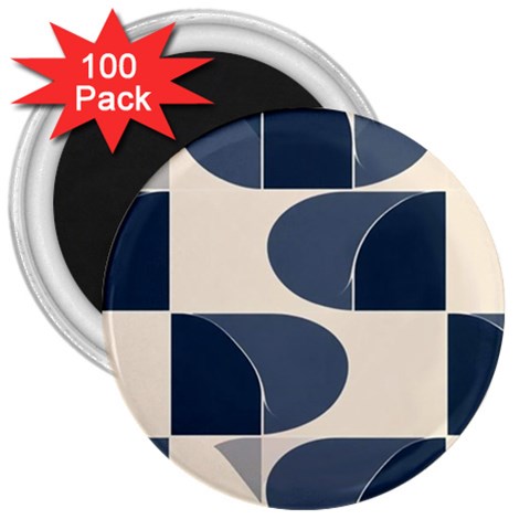 A Minimalist Pattern With Simple Lines And Shapes, Creating A Clean And Modern Aesthetic 04 3  Magnets (100 pack) from ArtsNow.com Front