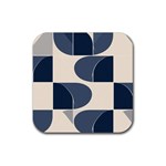 A Minimalist Pattern With Simple Lines And Shapes, Creating A Clean And Modern Aesthetic 04 Rubber Coaster (Square)