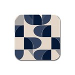 A Minimalist Pattern With Simple Lines And Shapes, Creating A Clean And Modern Aesthetic 04 Rubber Square Coaster (4 pack)