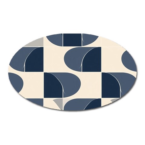 A Minimalist Pattern With Simple Lines And Shapes, Creating A Clean And Modern Aesthetic 04 Oval Magnet from ArtsNow.com Front