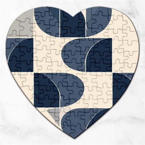 A Minimalist Pattern With Simple Lines And Shapes, Creating A Clean And Modern Aesthetic 04 Jigsaw Puzzle (Heart) from ArtsNow.com Front