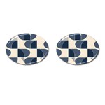 A Minimalist Pattern With Simple Lines And Shapes, Creating A Clean And Modern Aesthetic 04 Cufflinks (Oval)