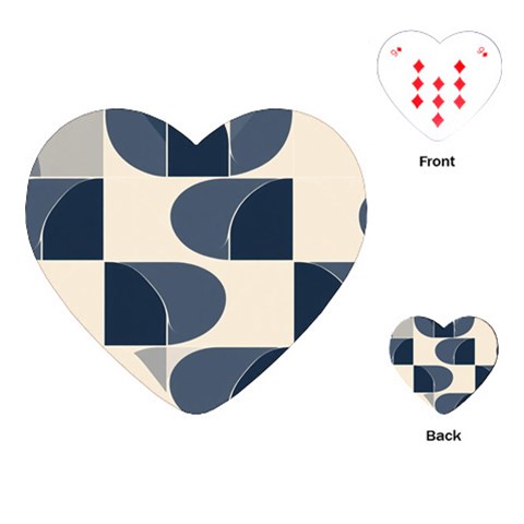 A Minimalist Pattern With Simple Lines And Shapes, Creating A Clean And Modern Aesthetic 04 Playing Cards Single Design (Heart) from ArtsNow.com Front