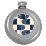 A Minimalist Pattern With Simple Lines And Shapes, Creating A Clean And Modern Aesthetic 04 Round Hip Flask (5 oz)