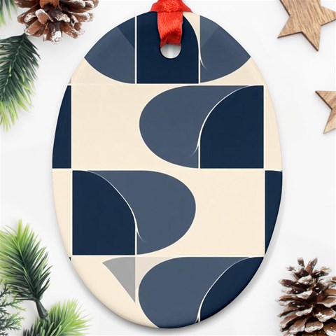 A Minimalist Pattern With Simple Lines And Shapes, Creating A Clean And Modern Aesthetic 04 Oval Ornament (Two Sides) from ArtsNow.com Back