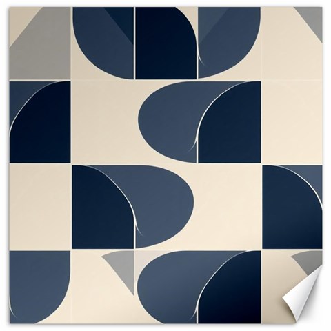 A Minimalist Pattern With Simple Lines And Shapes, Creating A Clean And Modern Aesthetic 04 Canvas 12  x 12  from ArtsNow.com 11.4 x11.56  Canvas - 1