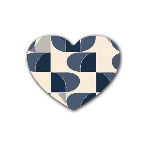 A Minimalist Pattern With Simple Lines And Shapes, Creating A Clean And Modern Aesthetic 04 Rubber Coaster (Heart) from ArtsNow.com Front