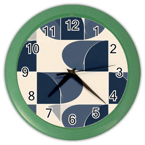 A Minimalist Pattern With Simple Lines And Shapes, Creating A Clean And Modern Aesthetic 04 Color Wall Clock from ArtsNow.com Front