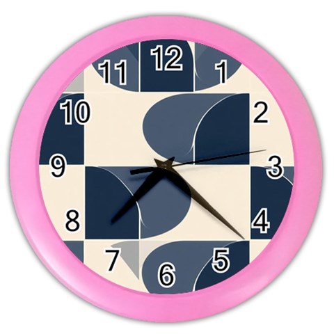 A Minimalist Pattern With Simple Lines And Shapes, Creating A Clean And Modern Aesthetic 04 Color Wall Clock from ArtsNow.com Front