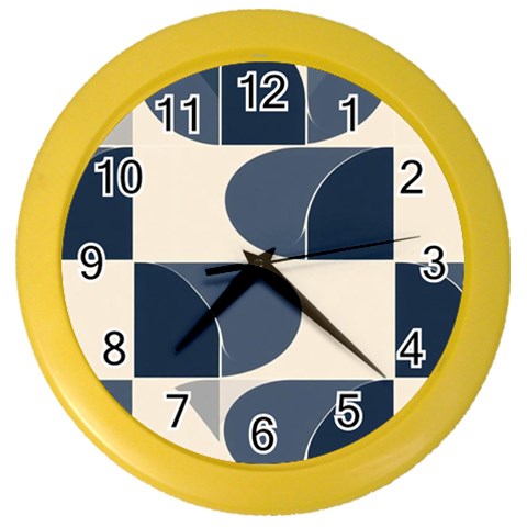 A Minimalist Pattern With Simple Lines And Shapes, Creating A Clean And Modern Aesthetic 04 Color Wall Clock from ArtsNow.com Front