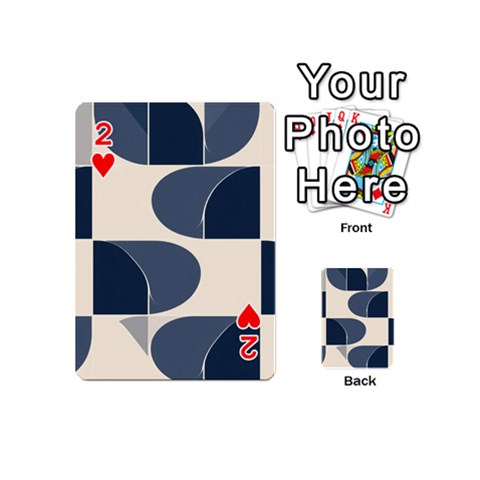 A Minimalist Pattern With Simple Lines And Shapes, Creating A Clean And Modern Aesthetic 04 Playing Cards 54 Designs (Mini) from ArtsNow.com Front - Heart2