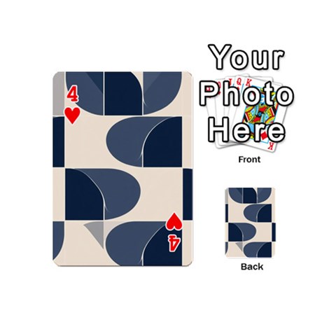 A Minimalist Pattern With Simple Lines And Shapes, Creating A Clean And Modern Aesthetic 04 Playing Cards 54 Designs (Mini) from ArtsNow.com Front - Heart4