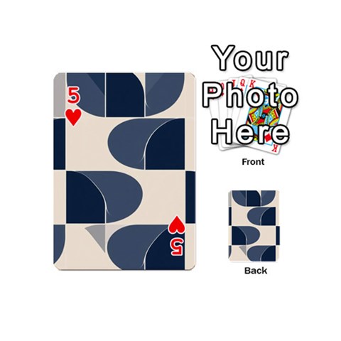 A Minimalist Pattern With Simple Lines And Shapes, Creating A Clean And Modern Aesthetic 04 Playing Cards 54 Designs (Mini) from ArtsNow.com Front - Heart5