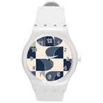 A Minimalist Pattern With Simple Lines And Shapes, Creating A Clean And Modern Aesthetic 04 Round Plastic Sport Watch (M)