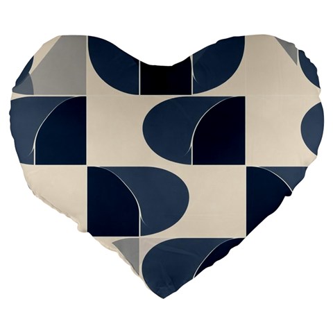 A Minimalist Pattern With Simple Lines And Shapes, Creating A Clean And Modern Aesthetic 04 Large 19  Premium Flano Heart Shape Cushions from ArtsNow.com Back