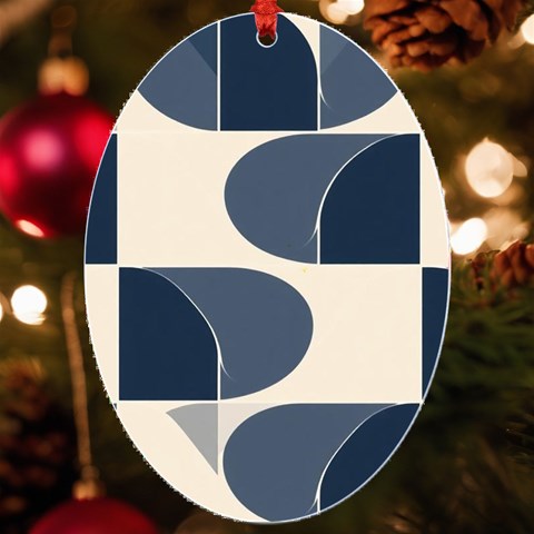 A Minimalist Pattern With Simple Lines And Shapes, Creating A Clean And Modern Aesthetic 04 UV Print Acrylic Ornament Oval from ArtsNow.com Front