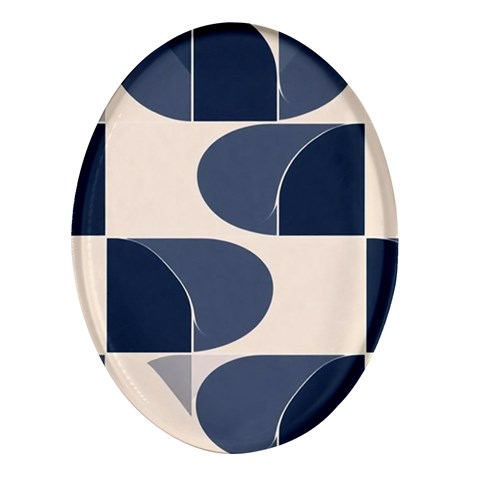 A Minimalist Pattern With Simple Lines And Shapes, Creating A Clean And Modern Aesthetic 04 Oval Glass Fridge Magnet (4 pack) from ArtsNow.com Front